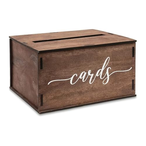 Caja para tarjetas de boda de madera con ranura para recepción 5