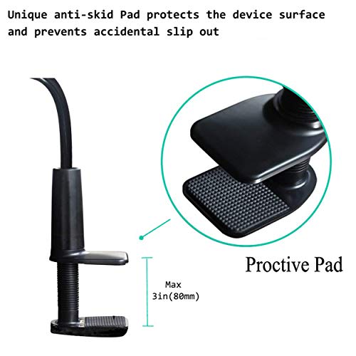 Magipea Tablet Stand Holder, Mount Holder Clip With Grip Flexible Long Arm Gooseneck Compatible With Ipad Iphone/Nintendo Switch/Samsung Galaxy Tabs/Amazon Kindle Fire Hd - Black #TOP3
