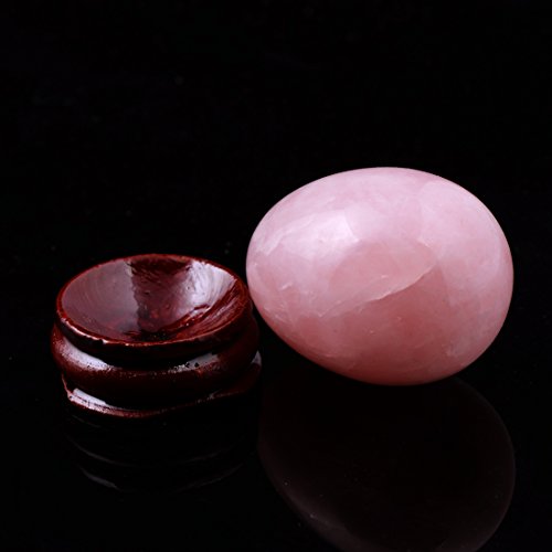 Rose Quartz 4030Mm Eggs With Wood Stand Stone Carved Natural Gemstone Bell Chakra Healing Crystal Reiki Crafts Free Pouch (Rose Quartz) #TOP1