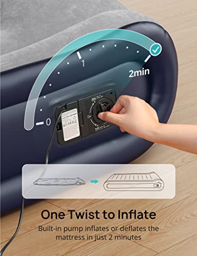 Matelas gonflable Evajoy Queen avec pompe intégrée et tête de lit confortable - 3