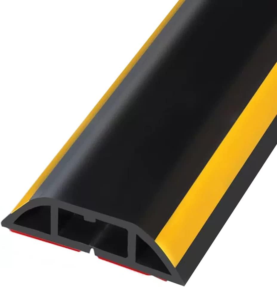 Cord Cover Floor Self Adhesive Factory Practical Anti-stress Floor Cord Cover, Anti-stepping Easy-cut Soft PVC Wire Cover For Floor, Cord Cavity-2*1cm/0.8*0.4inches ( Color : Yellow-black , Size : 4M