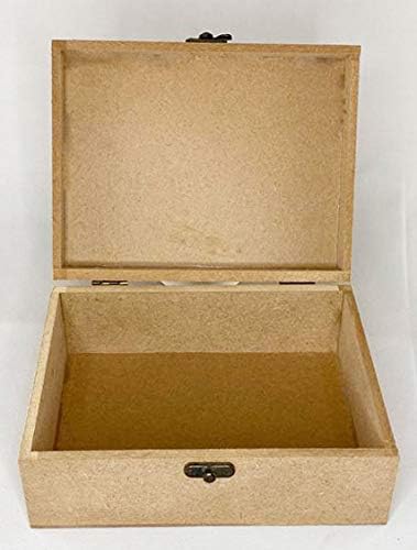 MDF Box Craft - Plain MDF Wood Blank Rectangular Box for Painting, Wooden Sheet Craft, Decoupage, Resin Art Work & Decoration Size (12x8inch (Height 3inch))