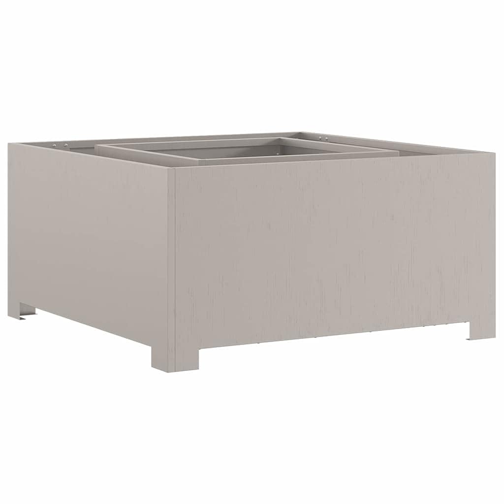 Quadratischer Außenfeuergrill aus wetterfestem Stahl, 80 x 80 x 40 cm, Braun – Portable Feuerstelle für Gartenparty mit hitzebeständiger, rostbeständiger Oberfläche und mattem