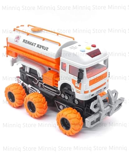 Image of Super Tanker 6x6 Truck with Lights and Sounds Friction Powered Trailer Model Diecast Truck Toys Best Birthday Gift for Kids (Super Tanker 6x6 Truck)