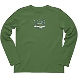 Life is good Women's Crusher Long Sleeve Ski Hammock T-Shirt (Fresh Green)