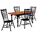 Sunset Trading Black Cherry Selections 5PC 72" Wood Dining Table Set in Black
