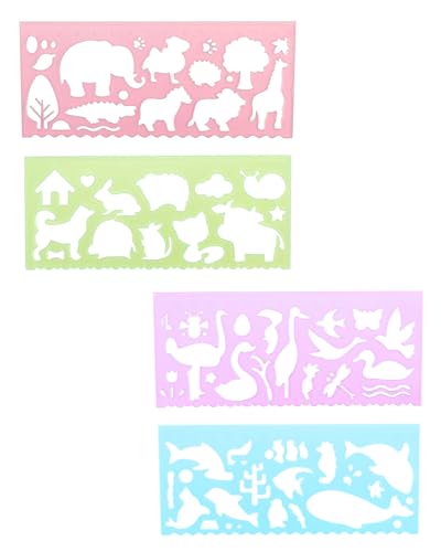 JUKOTA 4plantillas para dibujar para niños,regla transparente,