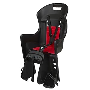 DIEFFE 8630500036 - Fahrradkinderrücksitz Bikey Cool ELM mit 26'' bis 29'' Rädern. Geeignet für Kinder mit einem Gewicht von 9 bis 22 kg in Farbe Schwarz/Rot