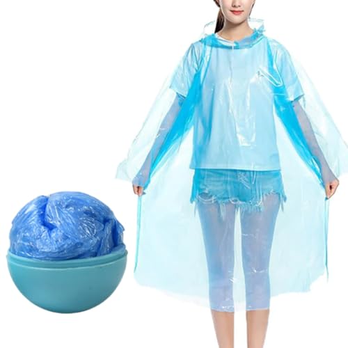 Image of Trendymart Universal Disposable Ball Raincoats for Men Women Boys & Girls Waterproof Emergency Ponchos for Travel Camping Hiking Cycling Festivals Lightweight Compact Random Colors (Pack of 4)