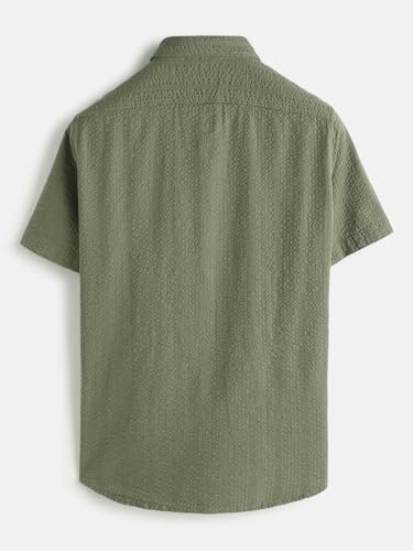 Image of WROGN Men's 100% Cotton Shirt | Textured | Slim Fit