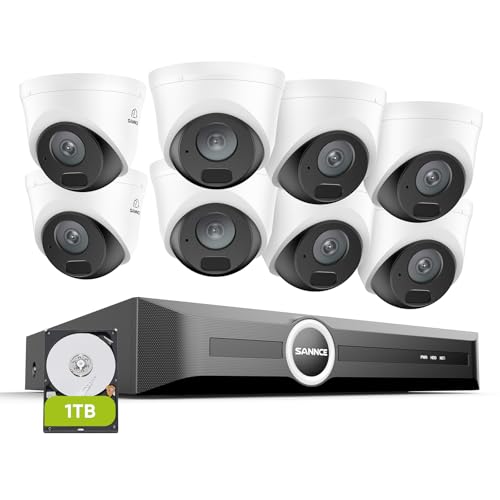 Image of SANNCE 2K 3MP PoE Security Camera System - NVR with 8PCS Cameras(1TB HDD) | 8CH 6MP NVR, 3MP 100ft Dual IR Night Vision Dome Cameras, Human & Vehicle Detection, IP67 Weatherproof, Audio Recording
