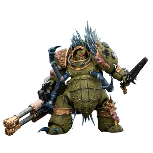 Image of JOYTOY Warhammer 40,000 1 /18 Action Figure Death Guard Blightlord Terminator 1 with Reaper Autocannon and Bubotic Blades Collection Model