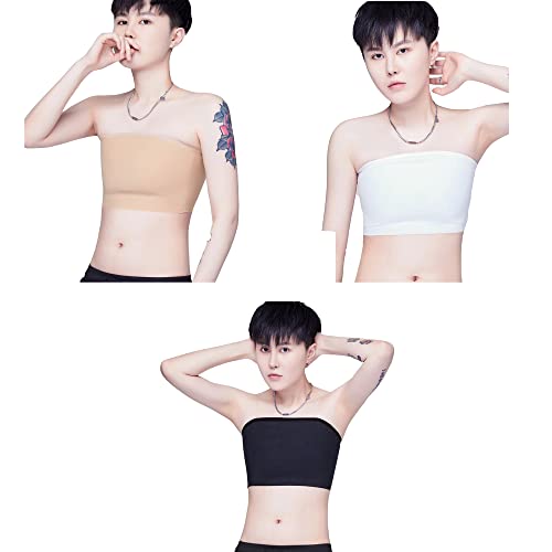 BaronHong Tomboy Chest Binder Pullover Masculine Mesh Strapless Top Breathable Soft Strethy Sturdy
