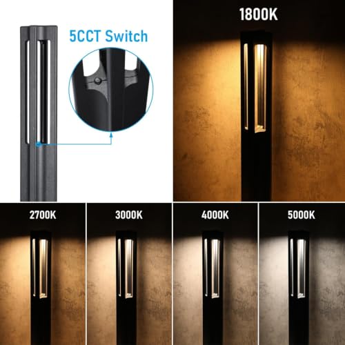 Image of LEONLITE 2-Pack 3W 5CCT LED Low Voltage Path Lights Aluminum Black