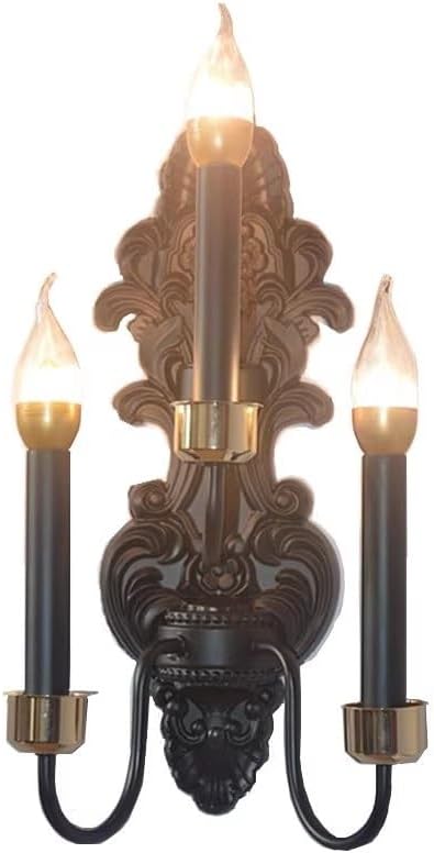 Vintage Country 3 Heads Candle Wall Sconces,Metal Wall Mounted Candlestick, Candle Holders for Tapered Candle, Wall Decor for Living Rooms Hallways Lighting Wall Lamp
