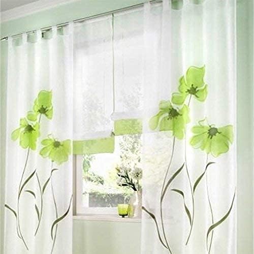 Rideaux de la salon à pattes floral vert SIMPVALE 150cm - 3