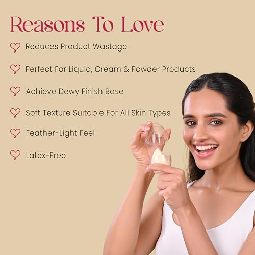 Image of Milagro Beauty Makeup Sponge Blender Non-latex, Soft, Satin Blending Puff for Foundation, Face Powder, Cream Wet & Dry Make Up (Beige)
