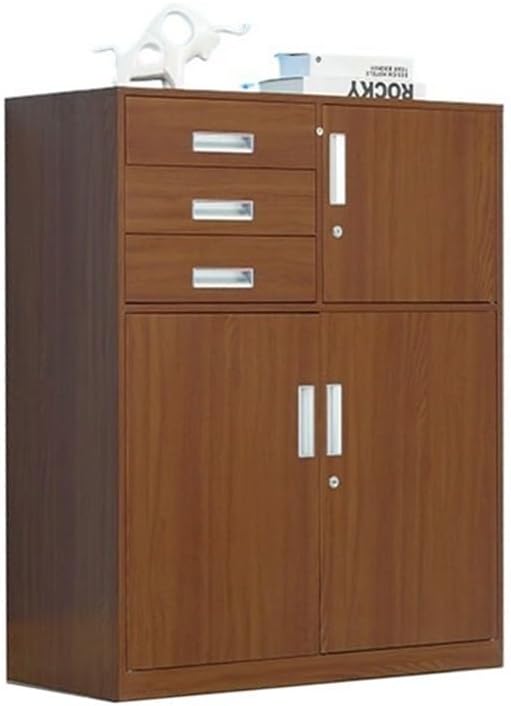 Filing Cabinets Multifunctional Office File Cabinet with Lock, Large Capacity Three Drawer Data Storage Cabinet, 1 Iron Home Storage Cabinet File Storage Cabinets