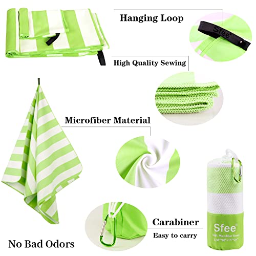 Sfee 2 Pack Microfiber Oversized Beach Towel, Quick Dry Towel Travel Towel Camping Towel Super Absorbent Compact Lightweight Sports Towel Gym Towel For Beach,Gym, Hiking, Pool, Backpacking, Bath, Yoga #TOP3