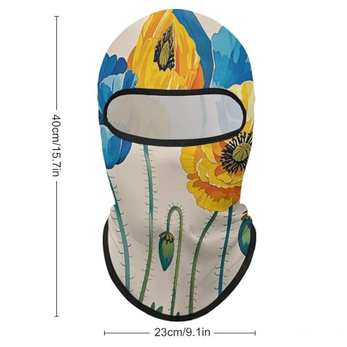 Balaclava para hombre y mujer, máscara completa para esquí, ciclismo y motociclismo, con diseño floral miniatura 2