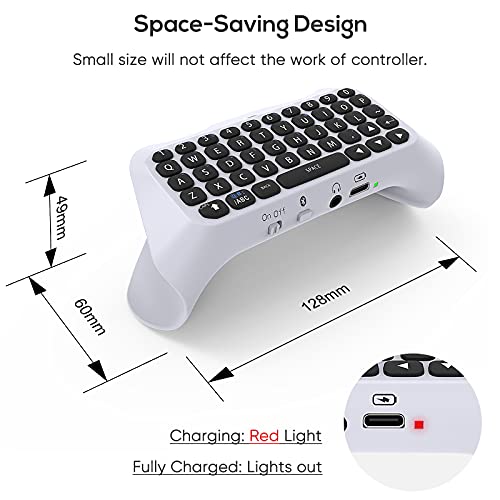 Teclado para PS5 y PS5 Pro con conexión Bluetooth inalámbrica y altavoz integrado para mando 5