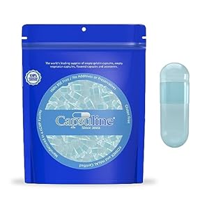 Capsuline Spirulina Colored Size 0 Empty Vegan Capsules Blue/Blue – 1000 Count – Vegetarian Empty Pill Capsuless – DIY Vegetable Capsule Filling – Veggie Pill Capsules – Kosher and Halal Certified