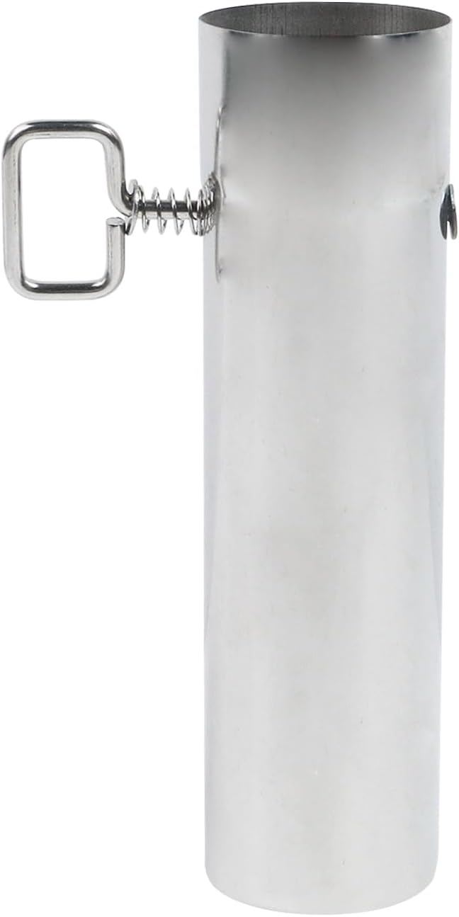 Silver Pipe with Damper Chimney Pipe Fume Extraction, Thickened Stainless Steel Air Valve Chimney Flue for Camping Tent Stove, Vent Exhaust (8.66" × 2.36")