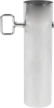 Silver Pipe with Damper Chimney Pipe Fume Extraction, Thickened Stainless Steel Air Valve Chimney Flue for Camping Tent Stove, Vent Exhaust 8.66" 2.36"