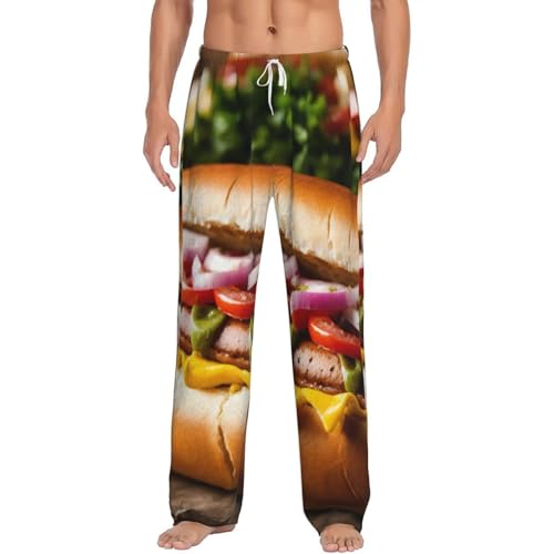 Pantalon de pyjama imprimé amusant homme en polaire douce à poches