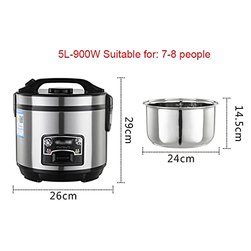 Reiskocher mit Dampfer (2-6l) 201 Edelstahl Innentopf, intelligente Isolierung, Machen Sie Rice & Steam Healts Food… – Bild 3