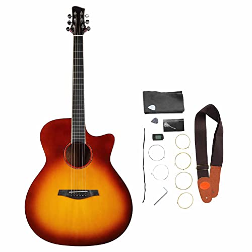 Guitare Folk 41 Pouces, Son Plus Riche, Texture Fine, Surface Miroir, Guitare Acoustique, Cadeau, Faible Pression avec Chiffon de Nettoyage pour Voyage pour Adultes (Couleur du coucher du soleil) - Les Beatles, Paul McCartney, John Lennon, RIngo Starr, George Harrison Guitare Folk 41 Pouces, Son Plus Riche, Texture Fine, Surface Miroir, Guitare Acoustique, Cadeau, Faible Pression avec Chiffon de Nettoyage pour Voyage pour Adultes (Couleur du coucher du soleil) – Image 7