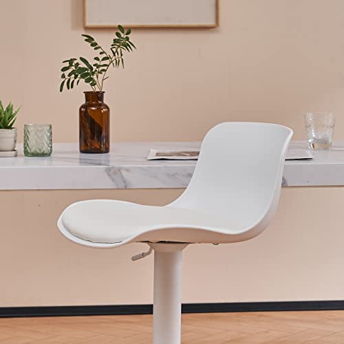 Younike Bar Stools Set Of 2 Counter Height Bar Stools, Ergonomic Pp High Bar Stool,Adjustable Hydraulic 360° Swivel Island Bar Chairs With Back, Home And Kitchen -White #TOP3