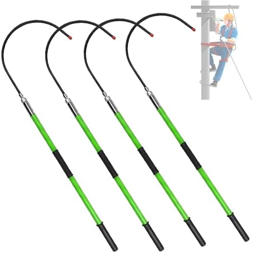 Insulated Electrician Rescue Hook - 9.8ft Fiberglass Safety Tool, 220lb Load Capacity, Anti-Slip Handle, Portable Anti-Electrocution for Power Stations & Auto Maintenance - 1 Pack
