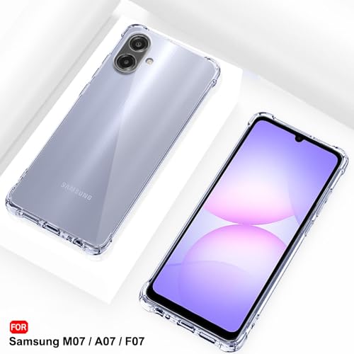 Image of TheGiftKart Transparent Crystal Clear Back Cover Case for Samsung Galaxy M07 / F07 | Shockproof Soft TPU Case | Cushioned Edges for Ultimate Protection Back Cover Case (TPU, Transparent)