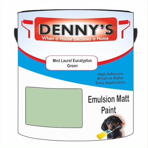 Premium Interior Wall & Ceiling Emulsion Paint – Mint Laurel Eucalyptus Green – Rich Matt Finish, Durable & Washable, Low Odour, Ideal for Living Rooms, Bedrooms & Hallways (500ML Tin)