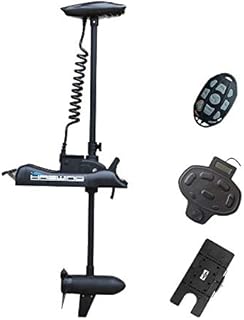 AQUOS Haswing Black Cayman 24V 80lbs 54inch Bow Mount Electric Trolling Motor Lightweight, Variable Speed, with Foot Control/Quick Release Bracket for Bass Fishing Boats Freshwater and Saltwater Use