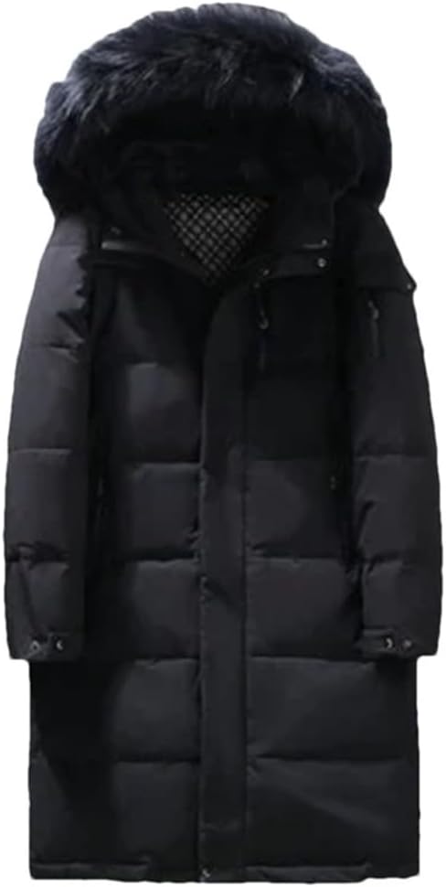 Haitpant Men Winter 90% Down Long Coats Casual Thicken Outwear Duck Feather Jacket Adjustable Hooded Parka
