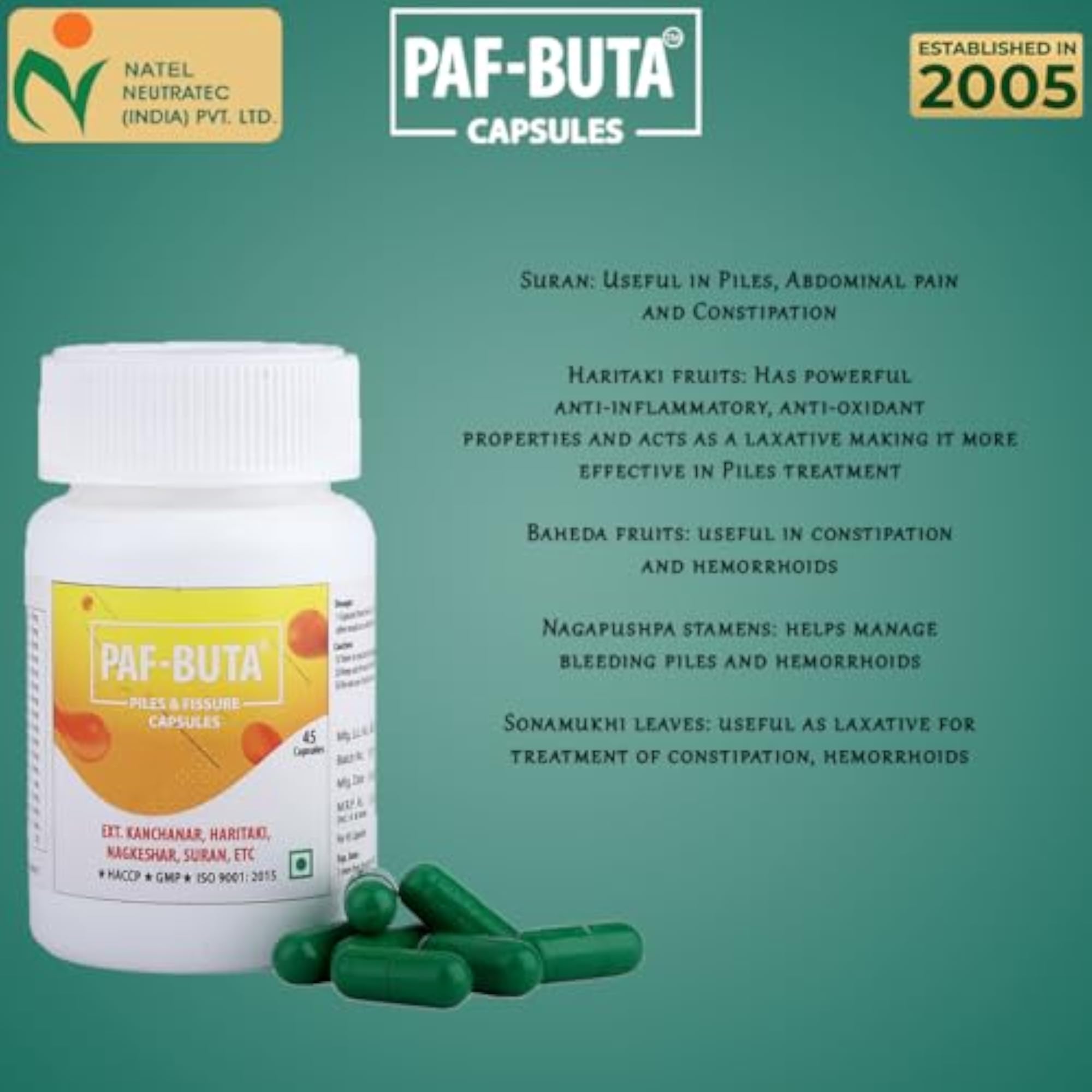 Paf-Buta Ayurvedic Capsules for Health Support