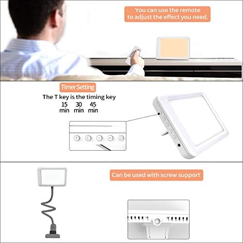 Mlife SAD Light Therapy Lamp,10000 Lux LED Sunlight Daylight Lamp 3 Color 10 Adjustable Brightness Light with Remote Control