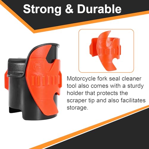 Image of RUTU Motorcycle Fork Seal Saver Cleaner Front Fork Seal Clean Tool Shock Repairing Absorber Tool 45mm-55mm 2pack Orange