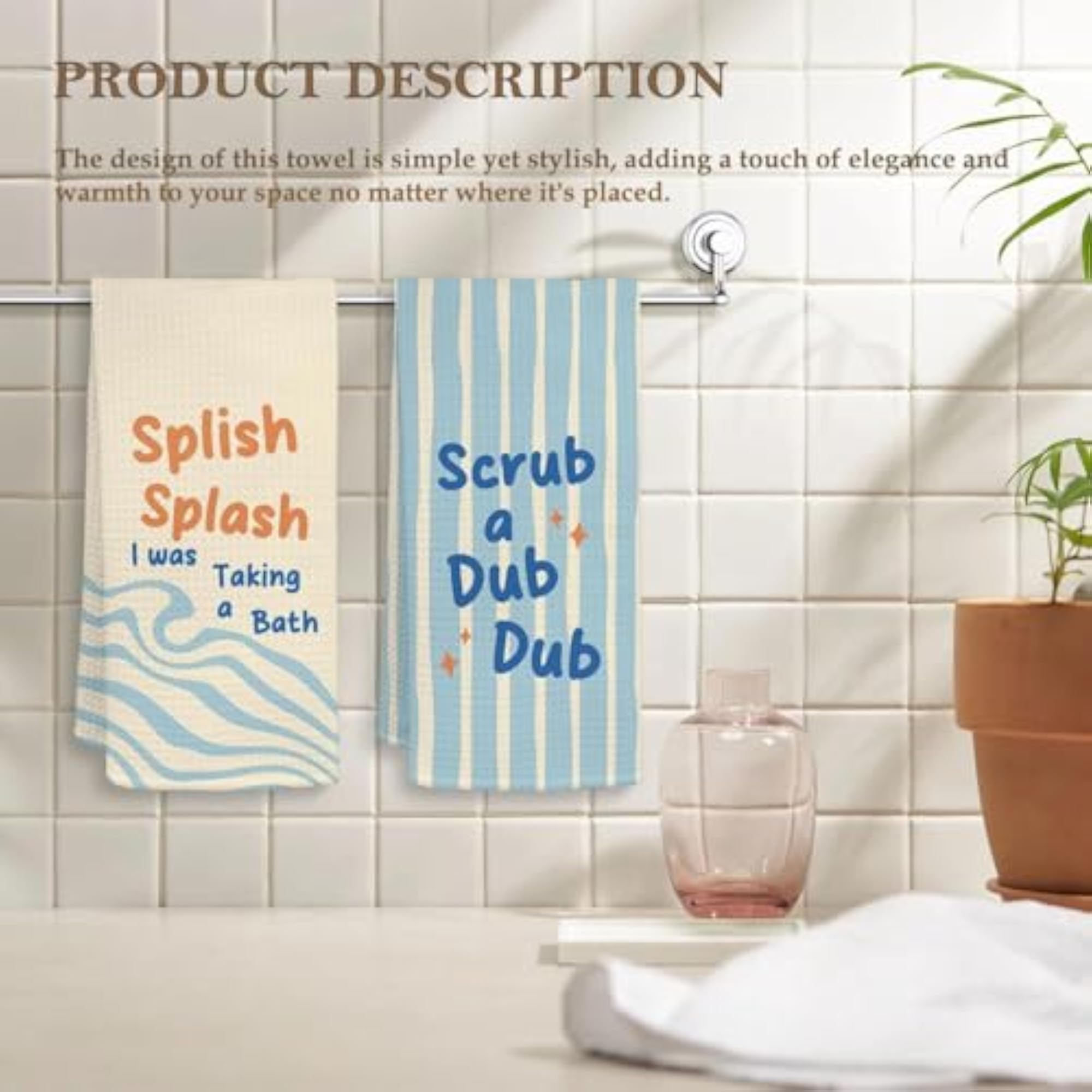 Funny Kids Hand Towels, Splish Splash Decorative Bathroom Towels
