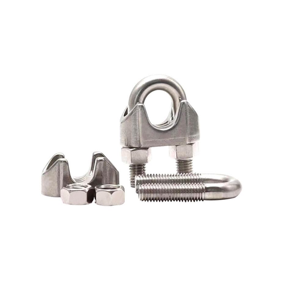 20 Serre-Câbles Acier Inoxydable M5 - Pour Câbles Et Fils Métalliques 5mm - Boulon En U Avec Écrous