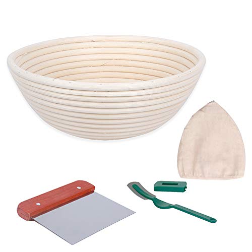 Banneton Bread Proofing Basket Set - 9 Inch Round Bread Basket, Sourdough Natural