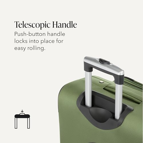 Image of SWISSGEAR Sion Softside Expandable Spinner Luggage Durable Lightweight Travel Suitcase, Evergreen, Checked-Medium