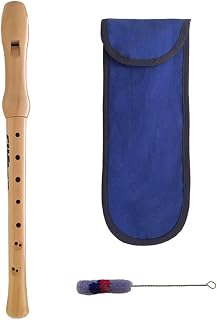 CLIFTON 8-Hole Soprano Descant Wooden Recorder Flute with Cleaning Brush & Textile Carry Bag For School Student Home Beginning learners (Baroque Fingering)
