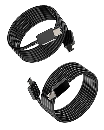 Cable USB C a USBC Cable de 25 W Carga rápida (lote de 2) 2 m USB-C Mini tipo C Cable alargador Thunderbolt 4 Jack cargador compatible con Samsung A13 S20 FE S10 S9 A51 Apple Macbook Pro Air Ipad