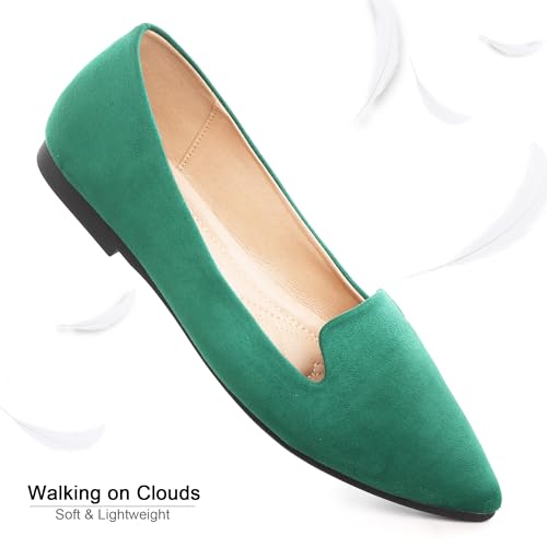 Image of Dear Time Women's Pointed Toe Ballet Flats Simple Casual Office Work Flats Slip-on Comfortable Shoes