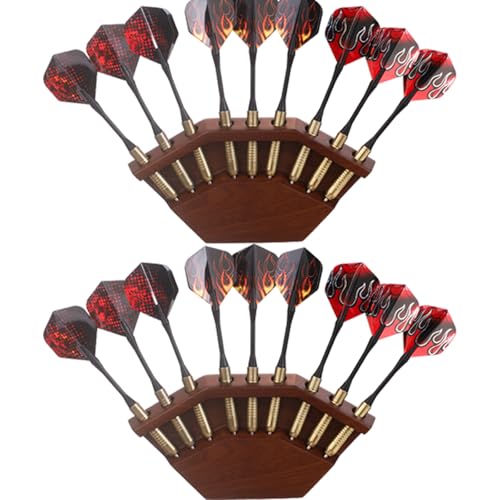 Enjoyard 2-in-1 Dart Holder and Wall Dart Holder Made of Wood, Dart Holder, High-Quality Dart Holder, Presentation Display Darts Rack, Dart Holder Premium Dart Accessories (Walnut Wood, 2 Pieces)