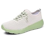 Zapatillas Mujer Running De Malla, Zapatillas Senderismo Mujer con Cordones Elasticos Ligeras Transpirables Malla Deportes Zapatos Caña Baja Suave Suelas Comodos Diaria Clásicas Trekking Zapatos