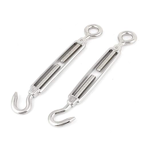 Tensores con Gancho y Ojal FIYA en acero inoxidable, tipo roscado M8 de 19 cm, paquete 1 unidad miniatura 1